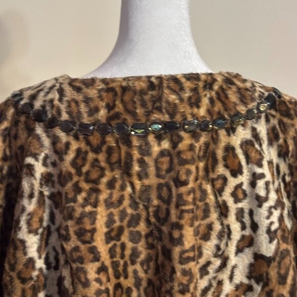VICTOR ALFARO Leopard Print with 3/4 Sleeve Crop Jacket - Size 20W - Picture 9 of 16